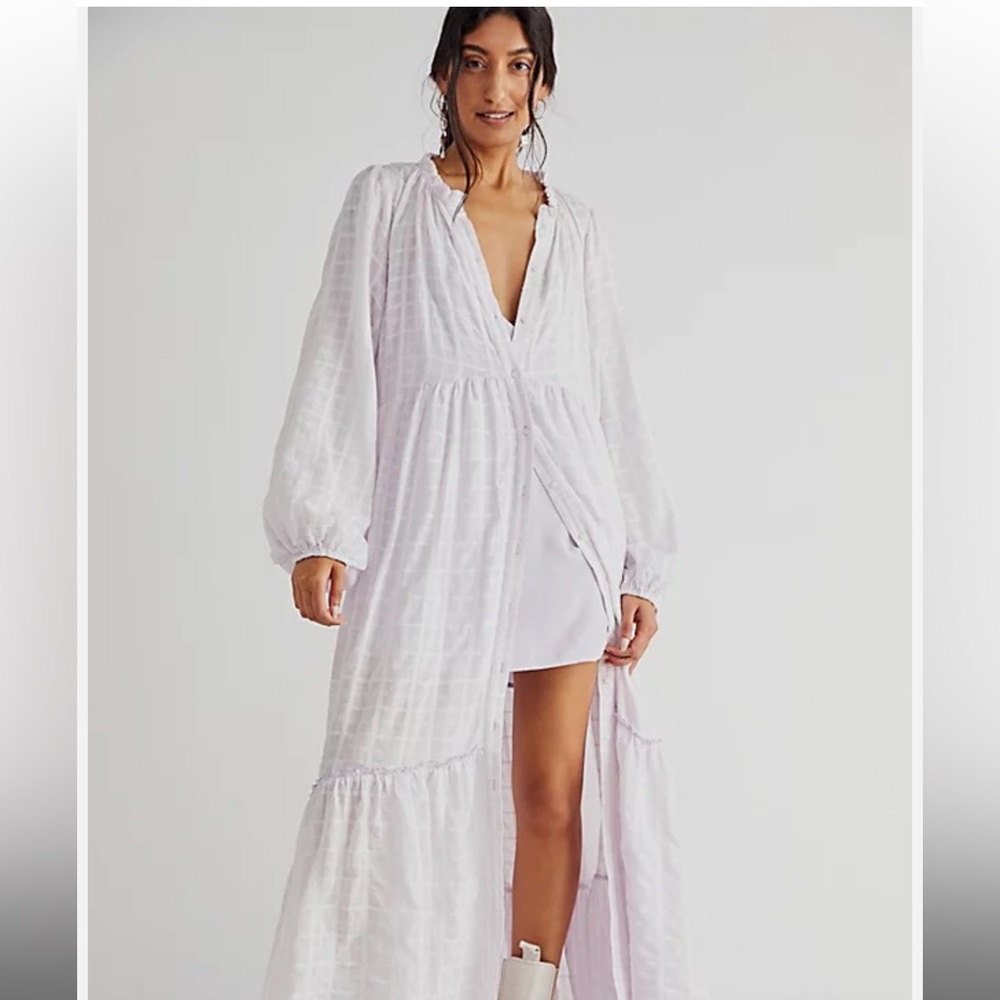 Free People Edie Maxi Dress S in white